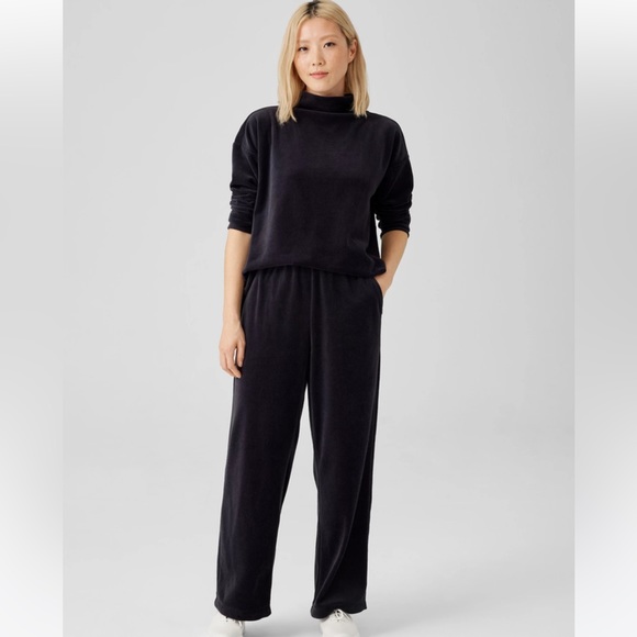 NWT Eileen Fisher Cotton Velour Straight Pant - Picture 6 of 6